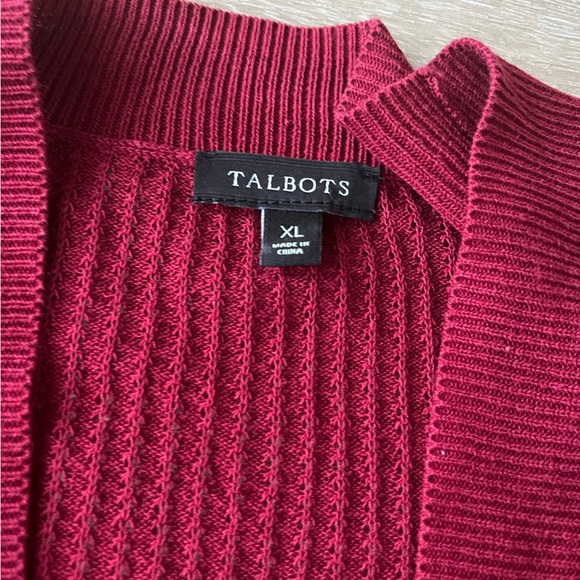 Talbots Red Open Front Long Cardigan Size XL - Picture 3 of 6